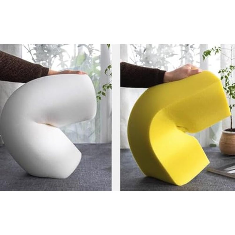 Cotton Linen Cylinder Bolster Pillow Sofa Round Neck Cervical Roll Pillow Washable Bed Long Rectangular Bolster Pillow (Dark Blue, Rectangular Pillow:15×48CM/5.91×18.9) - Image 4