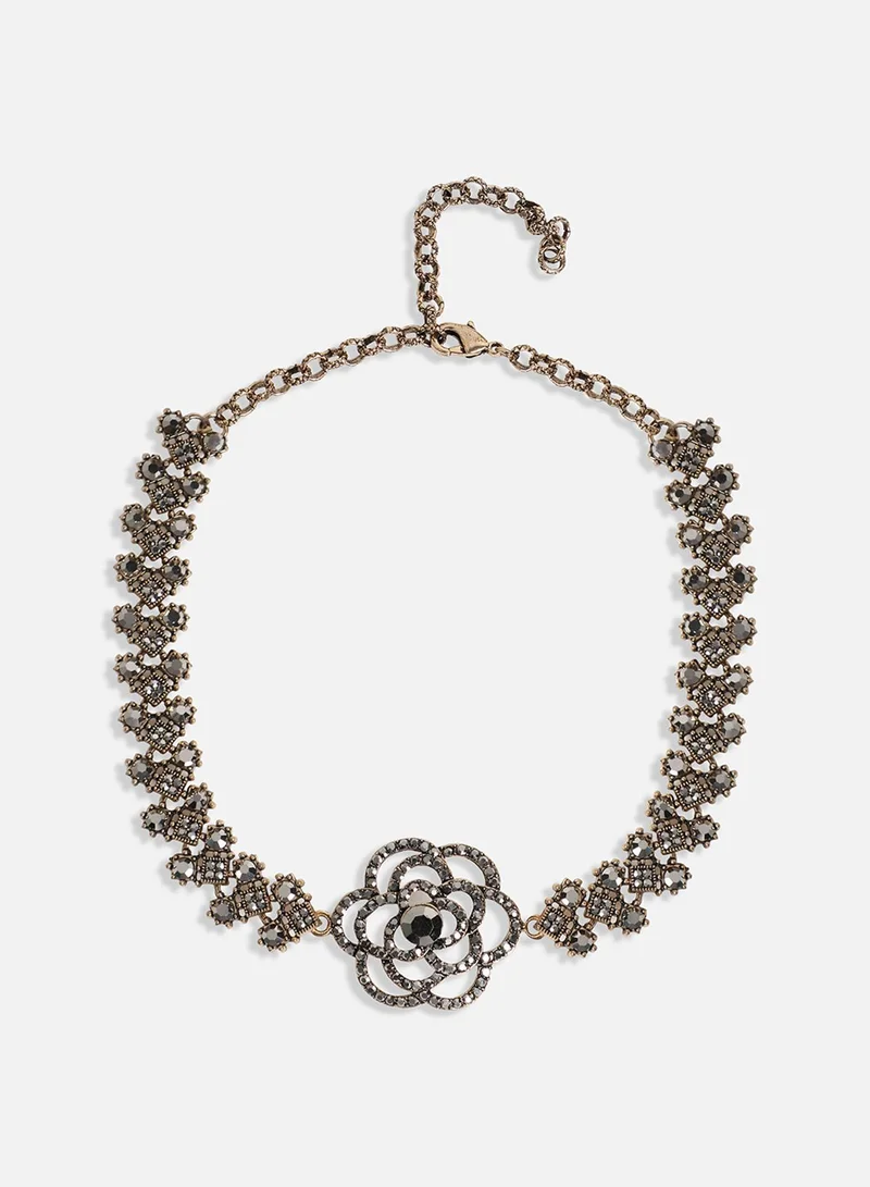 SOHI Rose Crystal Artificial Jewellery Set