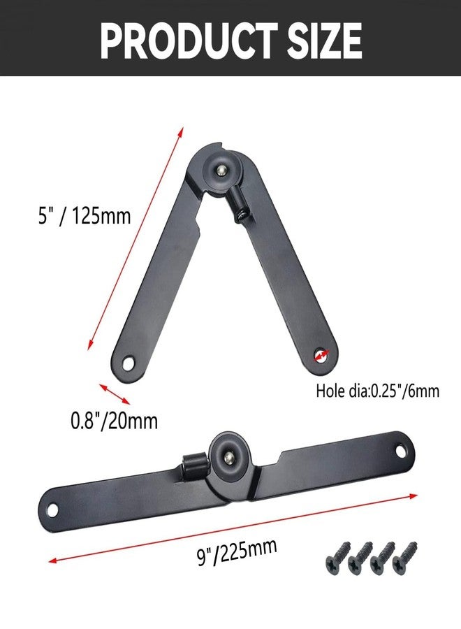 Pastlla 2 Pcs 180 Degree Rotatable Support Hinges Folding Lid Support Hinges for Furniture Cabinet Cupboard Box Jewellery Gift Door Hardware Locks Box,Black - Image 2