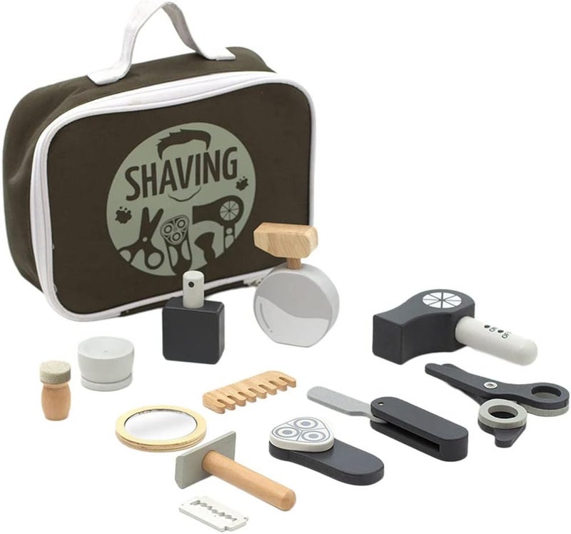 klarako Pretend Play Hair Cutting Toys Hair Dryer Hair Styling Set Barbershop for Girl Boys  Storage Bag - Image 1