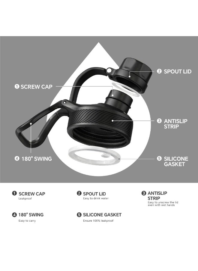 ideus 24 oz Water Bottle for Sports and Outdoor Activities Such As Travel, Camping, Hiking, Biking, Sports - Vacuum Insulated, Dishwasher Safe, BPA-Free, Non-ToxicWide Mouth with Straw Lid Stainless Steel - Image 4