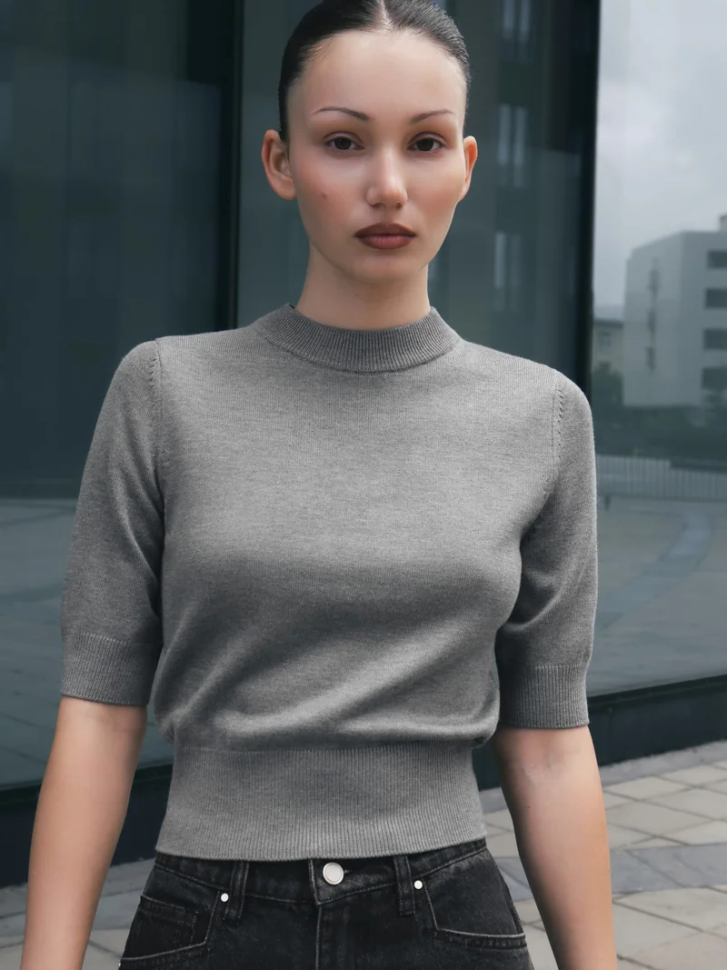 Lichi Knitted top with short sleeves