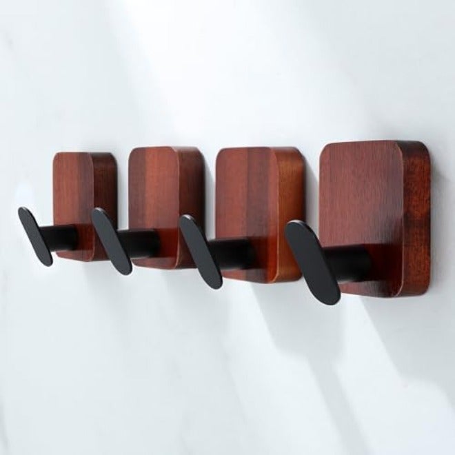 DELITON Adhesive Towel Hooks on Wall: Robe Hooks for Hanging Clothes Hats Stick on Bathroom/Kitchen SUS 304 Stainless Steel Silver - Image 1