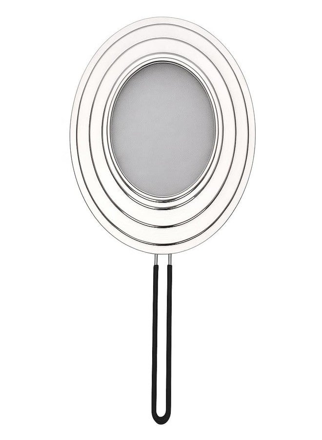 VALAJOGI Stainless Steel Splatter Screen for Frying Pan – Grease & Oil Splash Guard with Folding Handle Heavy Duty Fry Pan Cover for Bacon, Deep Frying & Cooking Kitchen Strainer Tool - Image 1