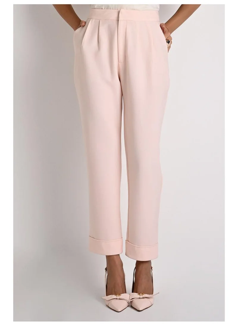 Carmen Steffens  Carrot Pants with Overlapping Waistband in Lily Pink for Women | Best Price UAE