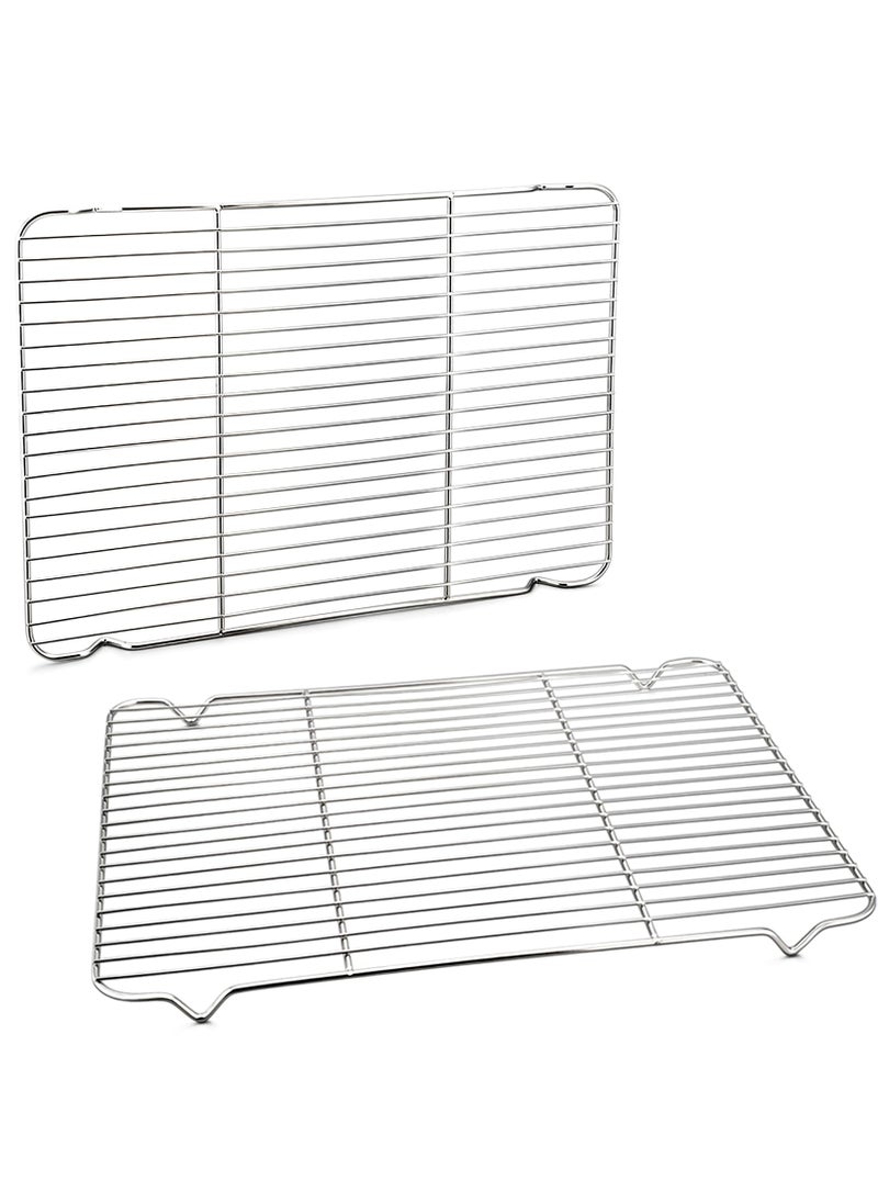 P&P CHEF PP CHEF Baking Rack Cooking Rack Set of 2166x115 Stainless Steel Wire Cooling Drying Roasting Rack Fits Half Sheet Cookie Pans Commercial Quality Oven  Dishwasher Safe 