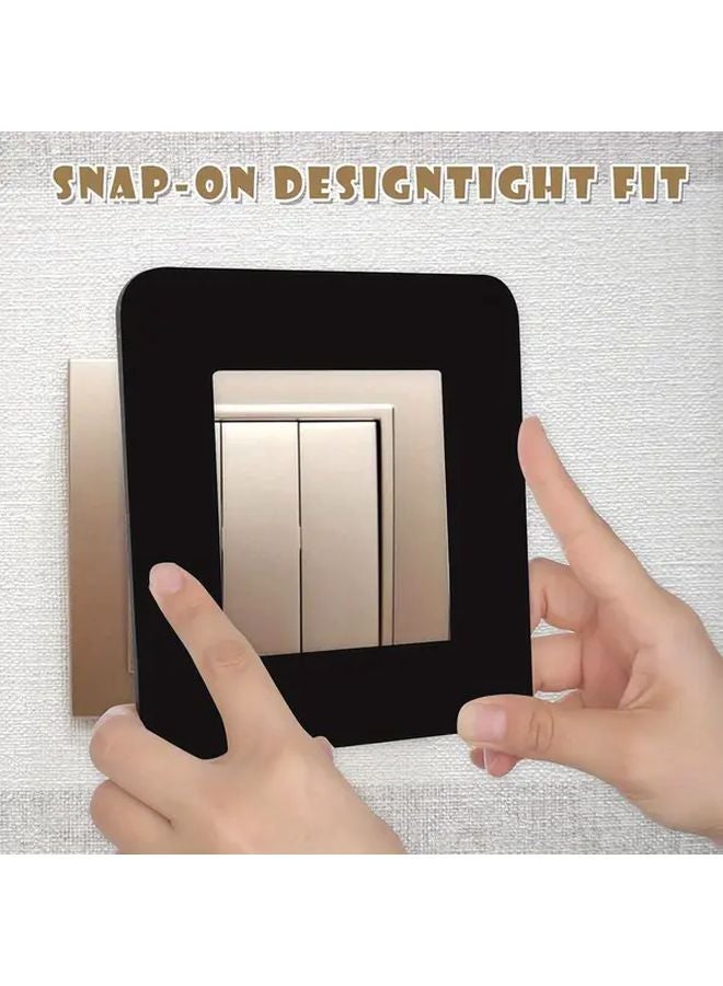 Matte Black And White Square Switch Panel Cover Self Adhesive No Drilling 3 39x3 39 Inches - Image 2