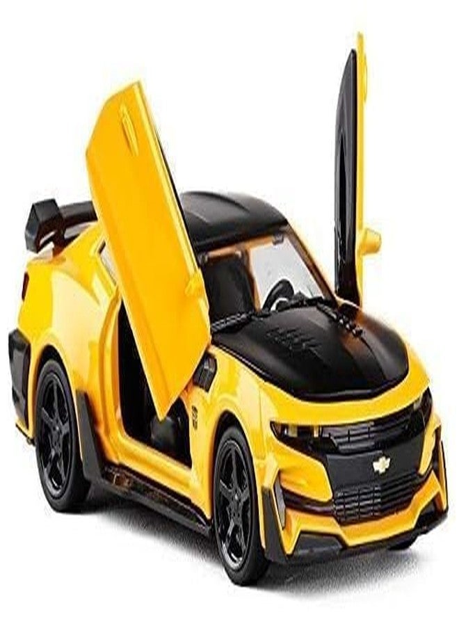 QQ Show سيارة لعبة QQ Show Play Boy 1:32 Camaro مصنوعة من سبيكة معدنية مصبوبة، تعمل بنظام السحب للخلف، مزودة بأبواب قابلة للفتح وإضاءة وموسيقى، مناسبة للأطفال (متعددة الألوان). - Image 1