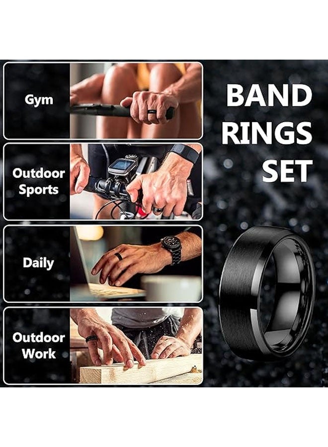 Wedding Ring for Men and Women, Stainless Steel Ring, 8mm Bands Jewelry, Polished Smooth Inner Face - Comfort Fit Sizes8 - Image 2