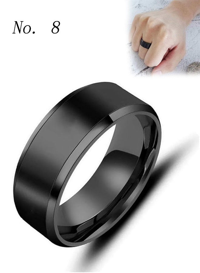 Wedding Ring for Men and Women, Stainless Steel Ring, 8mm Bands Jewelry, Polished Smooth Inner Face - Comfort Fit Sizes8 - Image 1
