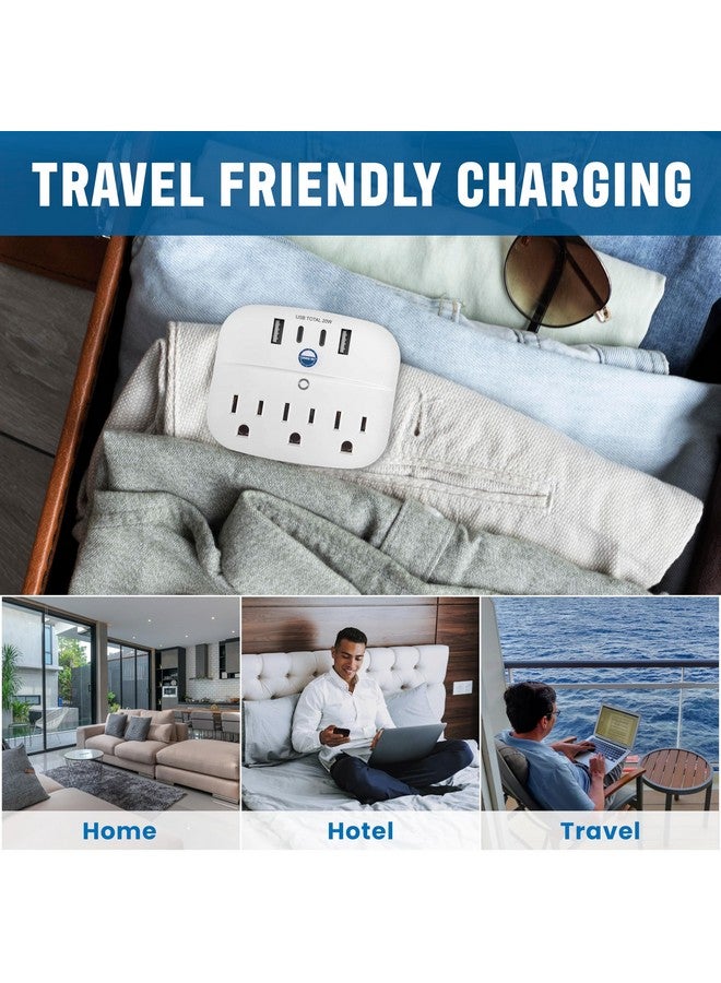 Cruise On Cruise Approved Non Surge Power Strip [2 USBC, 2 USB, 3 AC] - Cruise Essentials for Carnival, Celebrity, Princess, Norwegian, MSC & Major Cruise Lines - Image 5