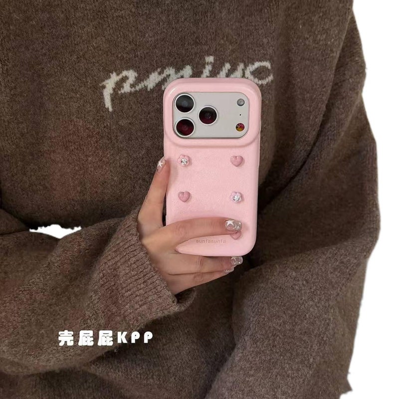 غطاء واقي بسيليكون باللون وردي مضاد للانزلاق من السيليكون لـ iPhone 17 / 17 Air / 17 Pro / 17 Pro Max مع كرتون وقبضة مضادة للانزلاق مع مقاوم للصدمات مع حماية من السقوط - Image 1