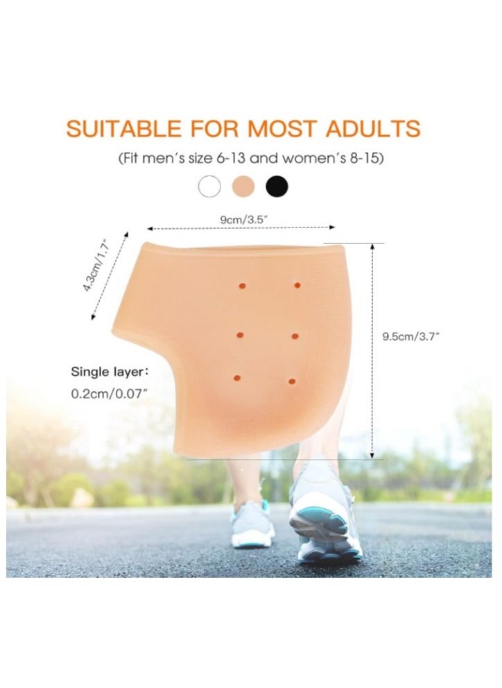 Generic - "Moisturizing Silicone Heel Protectors for Heel Sores and Plantar Fasciitis Relief - Pair of Thick Heel Sleeves for Bone Spurs and Heel Pain Relief, Silicone Heel Pads for Cracked and Dry Feet - For Men and Women with Air Vents for Ventilation, Foot Moisture Retention, and Crack Prevention - Medical Gel Insoles for Daily and Sports Heel Pain Relief." - Image 1