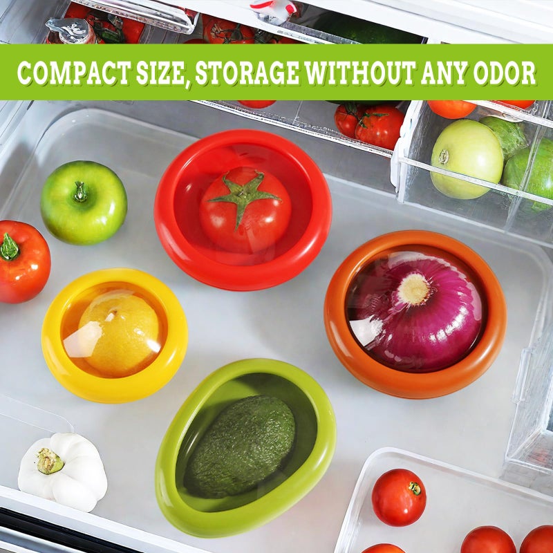 MOLANLY Set of 4 Saver and Tomato Holder - Reusable Storage Containers for Fridge - Fridge Organizer Ideal for Garlic, Onions, Lemons, and Potatoes - Image 2