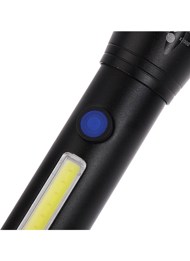 Powermaster - PM-14621 Metal Flashlight Cob Power Led Rechargeable Flashlight - Image 1