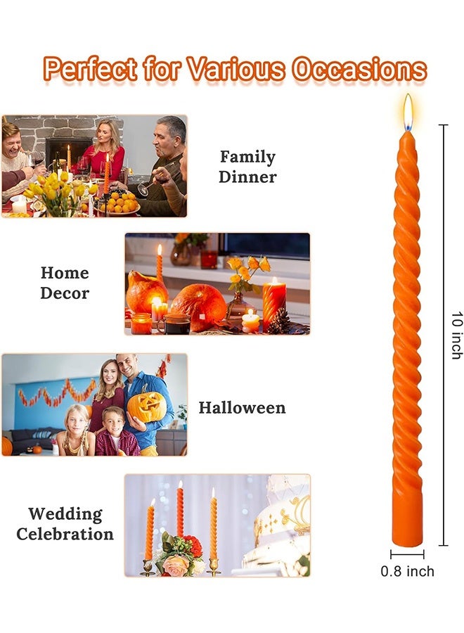 MXN 4 Pcs Orange-Gradient Spiral Taper Candles - European Style Twisted Dinner Candles - 25cm Spiral Taper Candles for Weddings Romantic Dinners Birthday Parties and Home Decor - Image 2