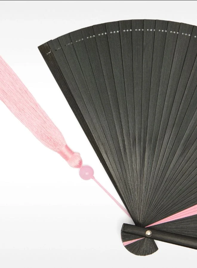 بارفوا مروحة الخيزران مع شرابة