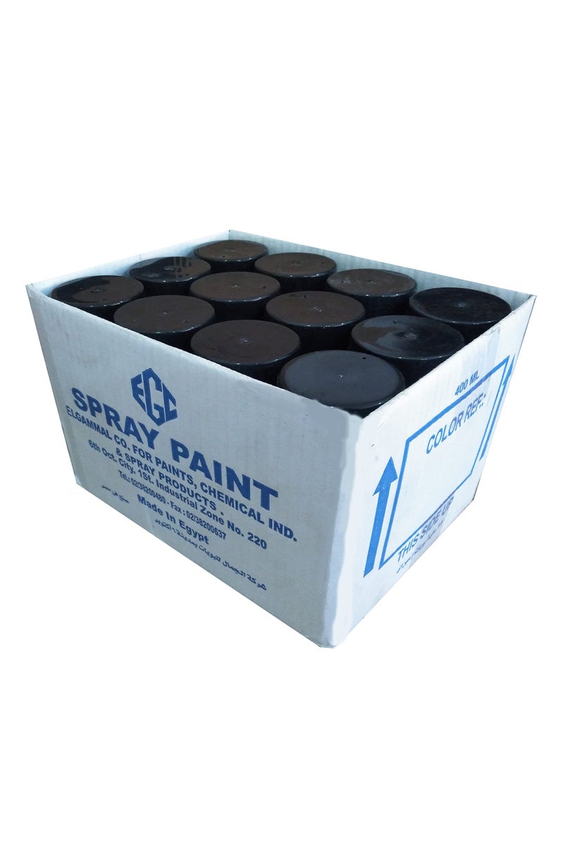 Asmaco spray paint box glossy black - 400 ml - 12 pack - Image 1