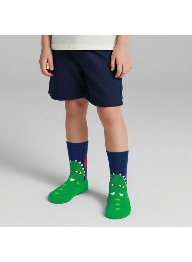 COTTON DAY Boys Fun Crew Socks Pack of 5 (sharks XL: Shoe Size 4-7) - Image 4