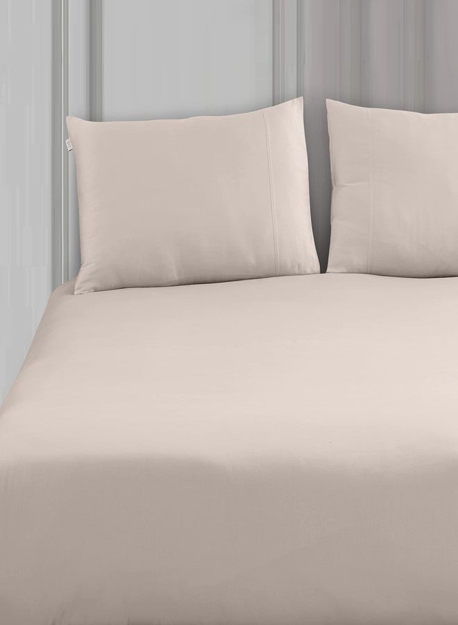 Spread Spain Madison Avenue Cotton with Light Silky and Sateen Sheets 400 Thread Count Fitted Bedsheet with 2 Pillow Cover (Champagne) - Image 2