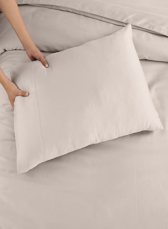 Spread Spain Madison Avenue Cotton with Light Silky and Sateen Sheets 400 Thread Count Fitted Bedsheet with 2 Pillow Cover (Champagne) - Image 5
