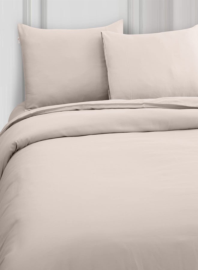 Spread Spain Madison Avenue Cotton with Light Silky and Sateen Sheets 400 Thread Count Fitted Bedsheet with 2 Pillow Cover (Champagne) - Image 1