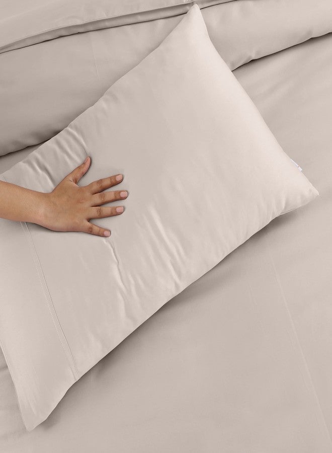 Spread Spain Madison Avenue Cotton with Light Silky and Sateen Sheets 400 Thread Count Fitted Bedsheet with 2 Pillow Cover (Champagne) - Image 3