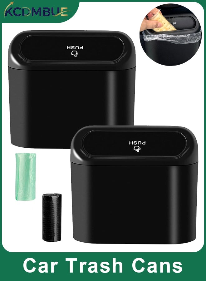 كيه سي عبوتان من علب نفايات السيارات الصغيرة مع أغطية ولفّتين من الأكياس، صناديق قمامة مانعة للتسرب، مناسبة لتنظيم السيارات والشاحنات وسيارات الدفع الرباعي والمنازل والمكاتب. - Image 1