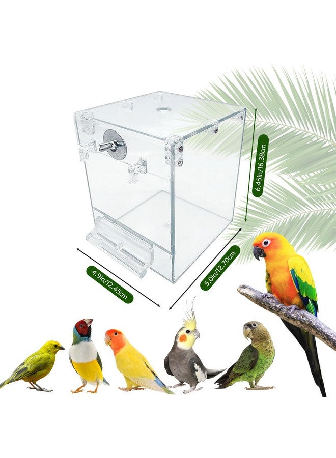 كاثسون حوض استحمام للطيور من كاثسون للقفص، قطعتان من صندوق استحمام الطيور المعلق، حوض استحمام للببغاوات مانع للتسرب مع حاقنات مياه، ملحق استحمام للببغاوات والكناري وطيور الحب والكونيور والببغاوات - Image 2