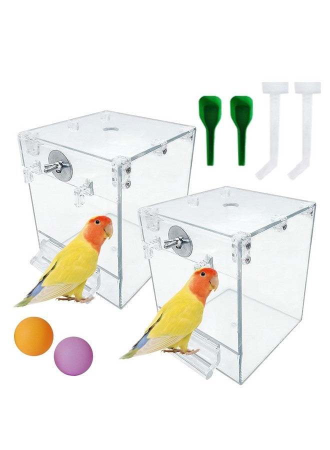 كاثسون حوض استحمام للطيور من كاثسون للقفص، قطعتان من صندوق استحمام الطيور المعلق، حوض استحمام للببغاوات مانع للتسرب مع حاقنات مياه، ملحق استحمام للببغاوات والكناري وطيور الحب والكونيور والببغاوات - Image 1