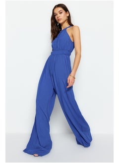 Indigo Ruffle Detailed Woven Jumpsuit TWOSS23TU00121