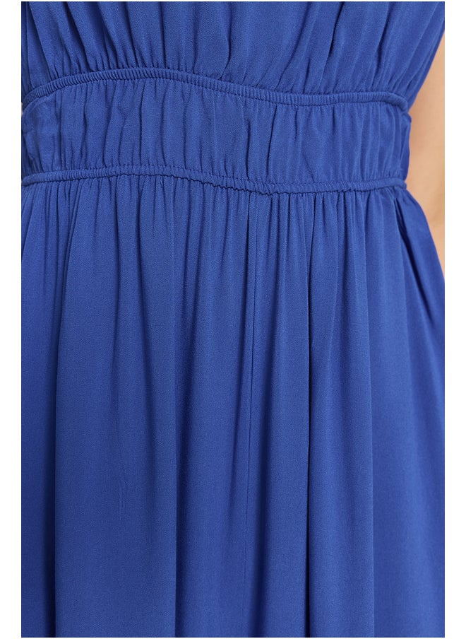 trendyol - Indigo Ruffle Detailed Woven Jumpsuit TWOSS23TU00121 - Image 1