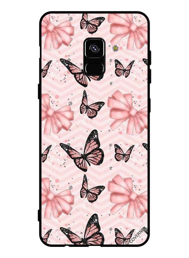 Covernex Protective Case Cover For Samsung Galaxy A8+ (2018)   & Peach Color Butterflies - Image 1