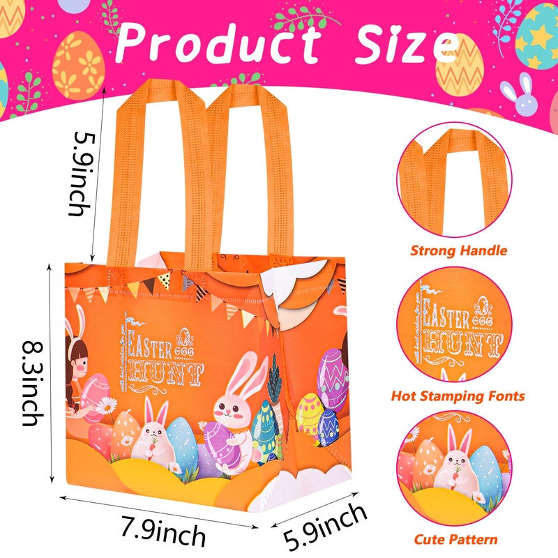 DECHISY 12Pack Easter Bags with Handles, Easter Gift Bags for Kids, 12 Styles Easter Egg Hunt Bags, Non-Woven Easter Bunny Bags, Happy Easter Bag for Egg Hunt Game, Easter Party Favors 8.3"Ã—7.9"Ã—5.9" - Image 2