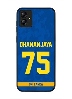Rugged Black Edge Case for Samsung Galaxy A04, Slim fit Soft Case Flexible thin Cover - Player Name - Dhananjaya de Silva, Jersey Number- 75