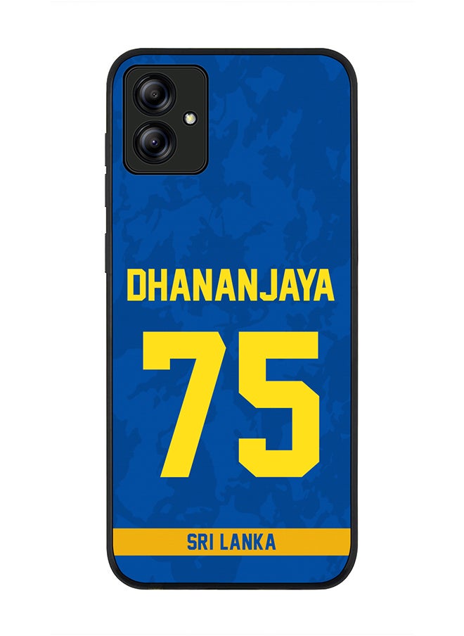 Stylizedd - Rugged Black Edge Case for Samsung Galaxy A04, Slim fit Soft Case Flexible thin Cover - Player Name - Dhananjaya de Silva, Jersey Number- 75 - Image 1