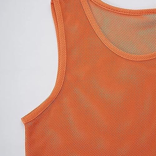 STLTYYP Sports Jerseys Mesh Pinnies Scrimmage Team Practice Vest for Kid for Teens and Adult (12 Jerseys)(S, orange) - Image 4