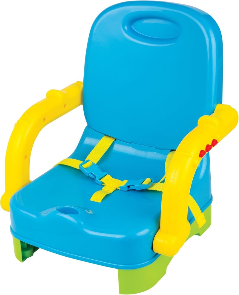 Winfun Musical Baby Booster Seat  LightUp Buttons Sounds Spinner Toy Adjustable Height Removable Tray 3Point Harness Portable  Foldable Feeding Chair for Babies 6 Months 33 lb Max - Image 3