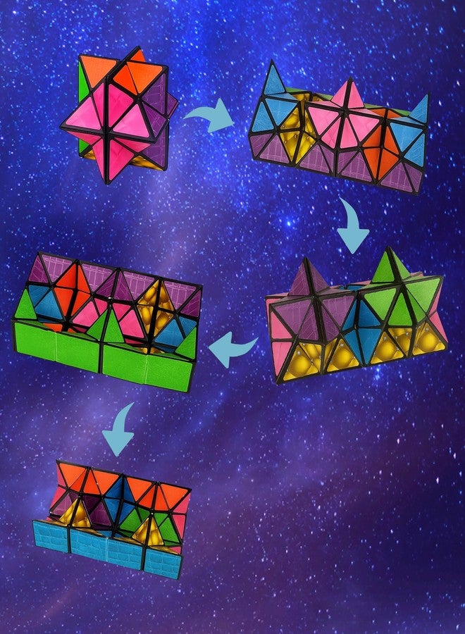 AGMITRAKA 2pcs Magnetic Cube Puzzle, Infinity Cube 3D Puzzle for Kids and Adults, Educational Toy, Fidget Sensory Game for Creative Mind - Image 3