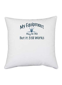 UDNAG UDNAG White Polyester Fishing My Equipment Pillow Cover 16 Inch X 16 Inch 
