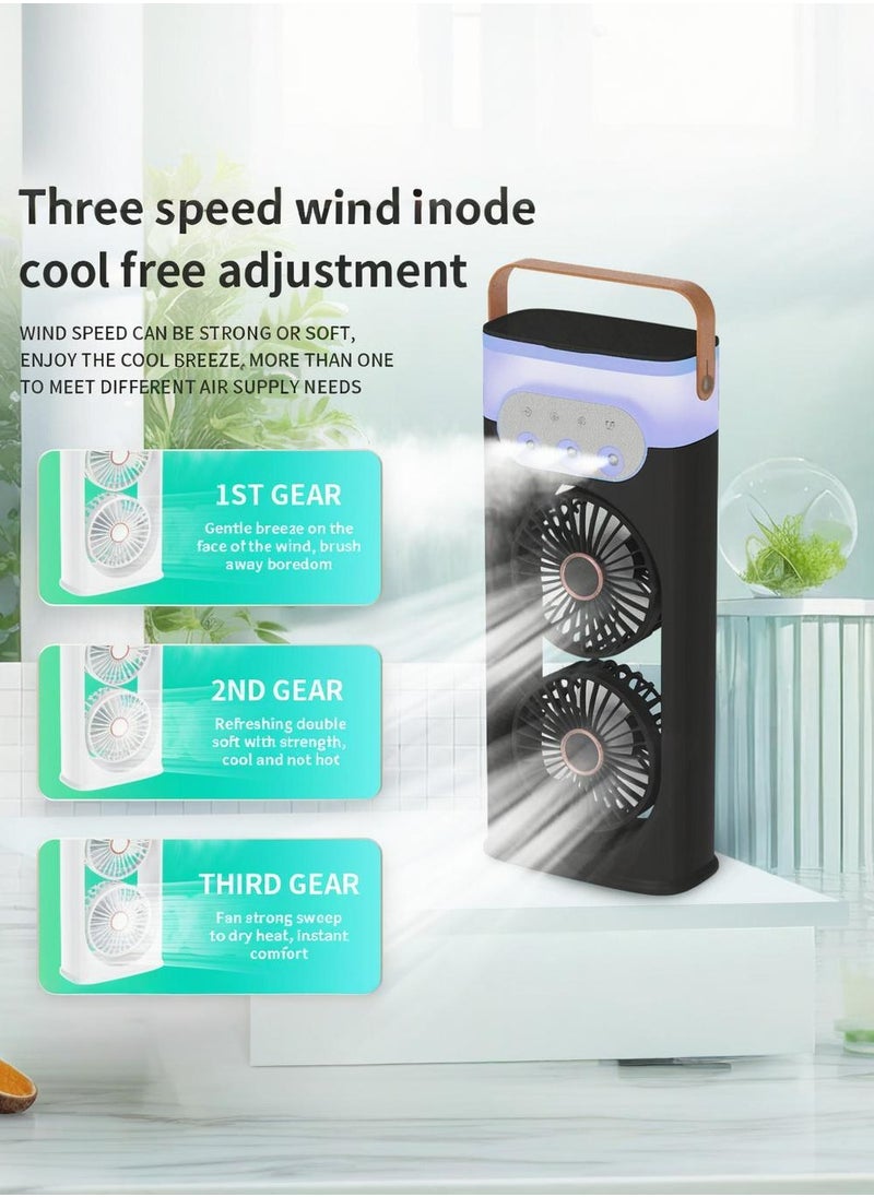 Laravel Portable Rechargeable Mist Fan with Controlled Spray Humidifier, Tower Fan with 3 Speed Settings, with LED Colorful Atmosphere Light, Suitable for Office, Home or Camping  - Image 4