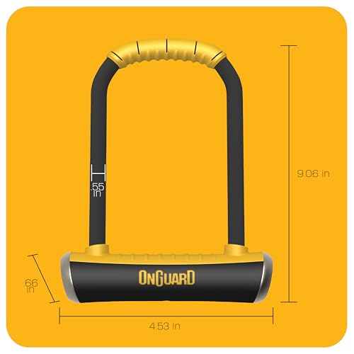OnGuard Pitbull STD U-Lock – 14 mm Hardened Steel Shackle, 290 mm Locked Length, X4P Quad Lock Mechanism – Heavy-Duty Bike Lock with 5 Keys (1 LED) and Easy-Mount Bracket - Image 3