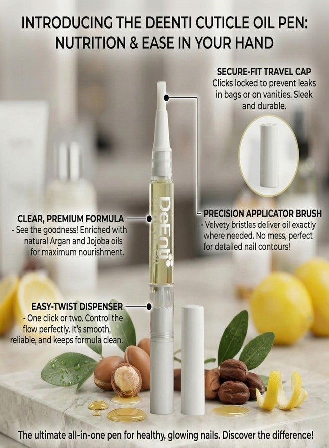 DeEnti Cuticle Oil 4 Pens, Jojoba Oil for Nails, Hydrating Cuticle Nail Oil, Lush Lemon Scented Cuticle Repair Oil, Vitamin E Nail Supplies, Professional Salon Quality Manicure Supplies - Image 3
