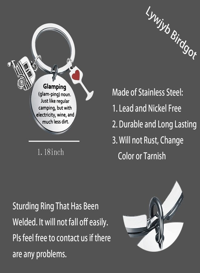 Lywjyb Birdgot Camper RV Gift Camper Keychain Glamping Lifestyle Gift Camp Lover Camping Gift (Glamping noun) - Image 2