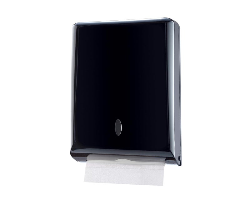 Commercial Paper Towel Dispenser Wall Mount Holds 500 Multifold Trifold Z Fold C Fold Hand Towels for BathroomRestroom Office Shop or Home Black