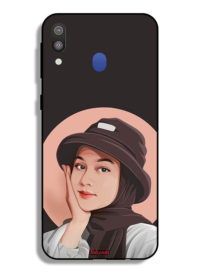 Tolwak - Samsung Galaxy M20 Protective Case Cover Cute Hat Girl Paint Art - Image 1