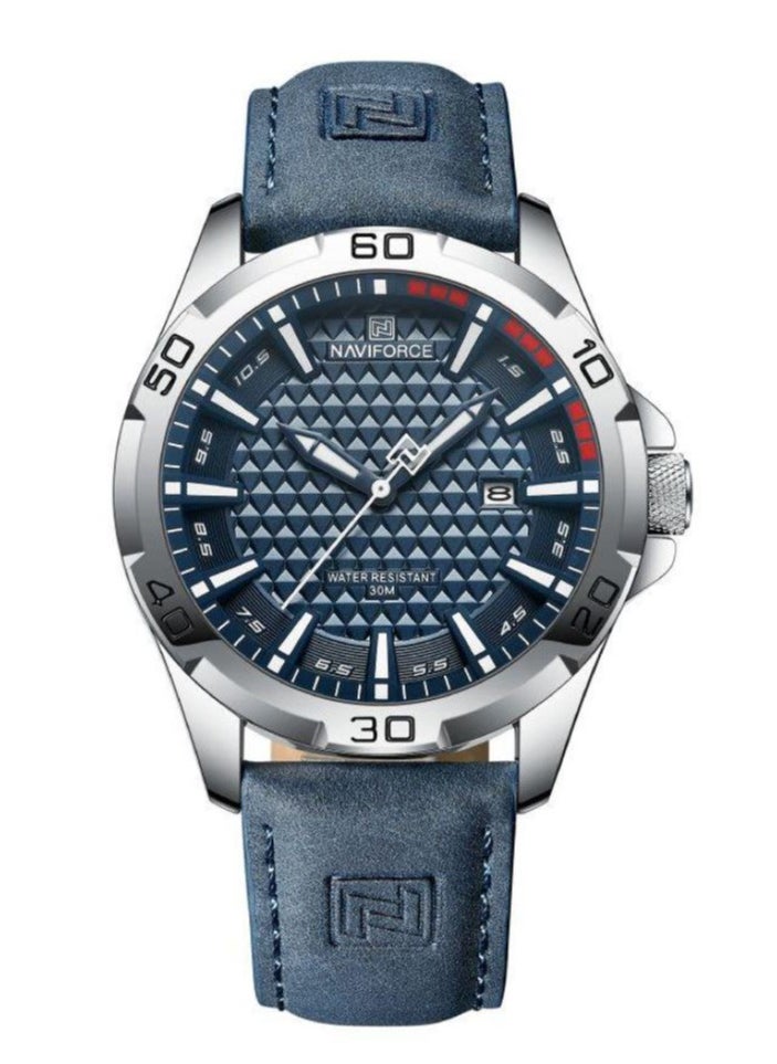 NAVIFORCE Leather Strap Sports Design Analog Wrist Watch For Men NF8023 S/BE/BE  - Image 1