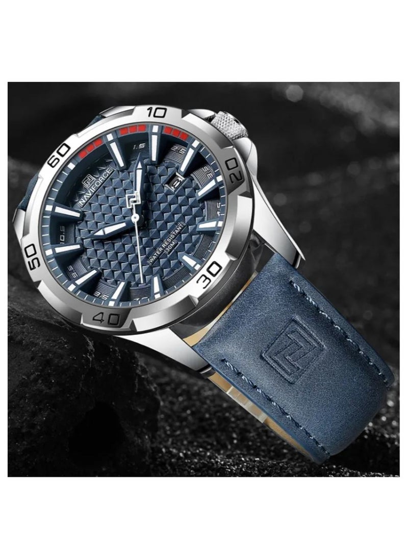 NAVIFORCE Leather Strap Sports Design Analog Wrist Watch For Men NF8023 S/BE/BE  - Image 4