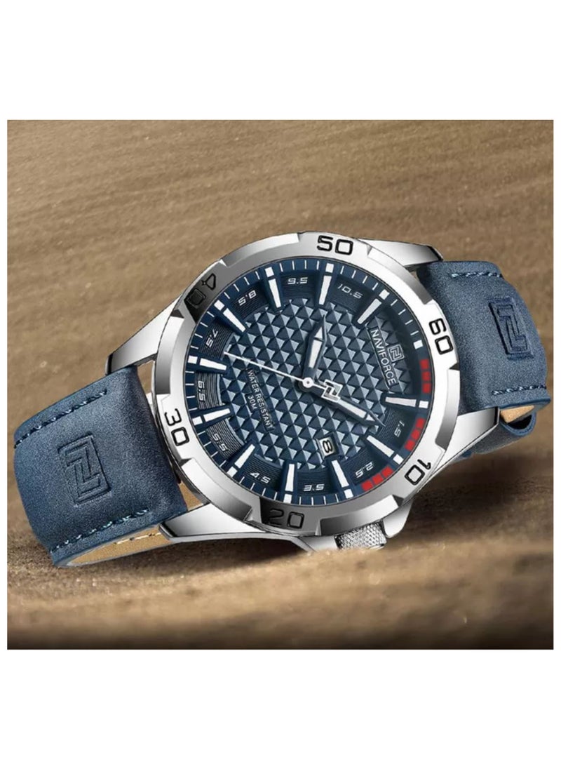 NAVIFORCE Leather Strap Sports Design Analog Wrist Watch For Men NF8023 S/BE/BE  - Image 3