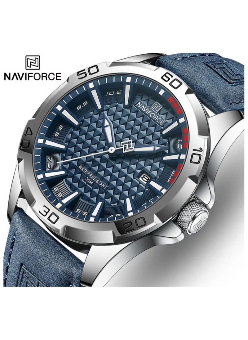 NAVIFORCE Leather Strap Sports Design Analog Wrist Watch For Men NF8023 S/BE/BE  - Image 5